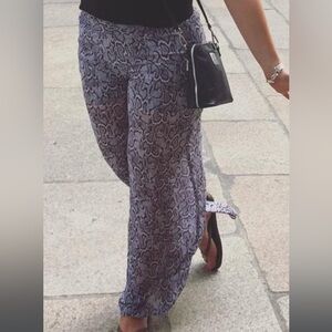 Cache Snake Print Wide Leg Pants